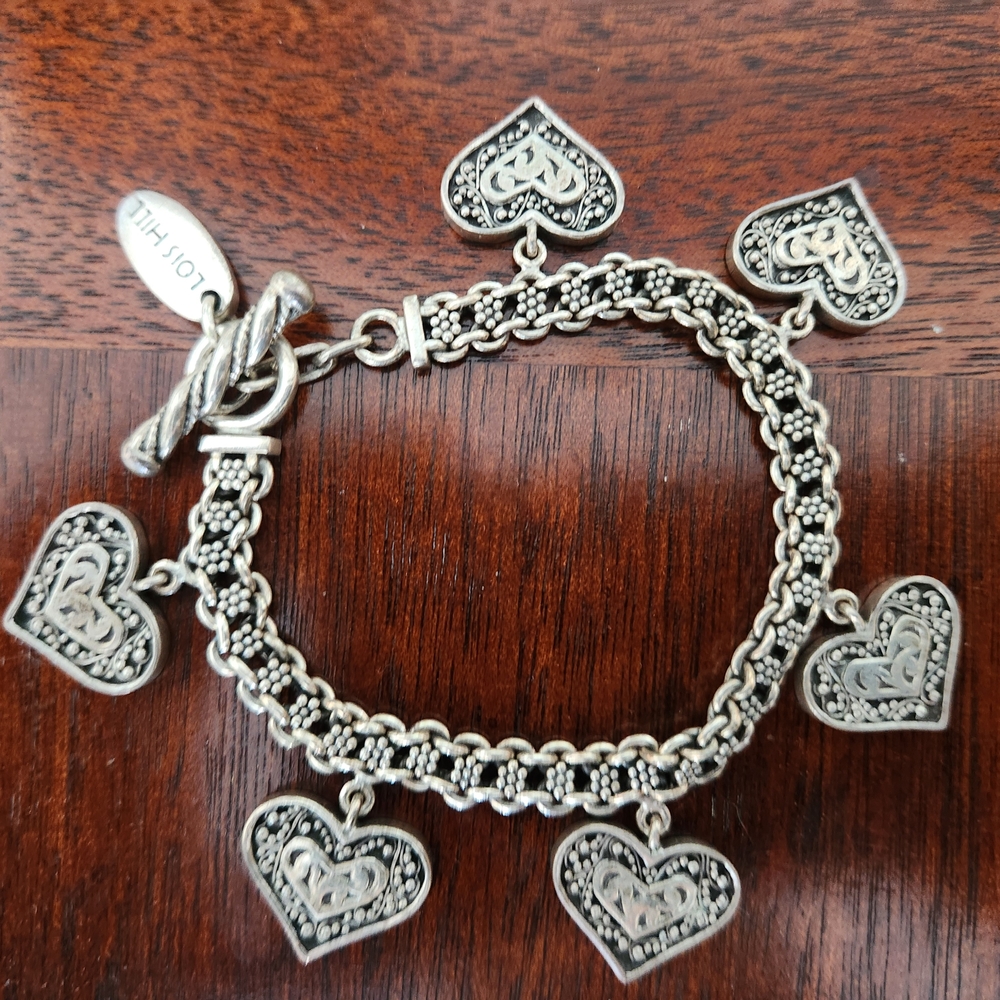 Brighton Silver Heart Charm Bracelet